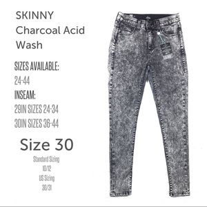 LulaRoe charcoal acid wash skinny jeans NWT